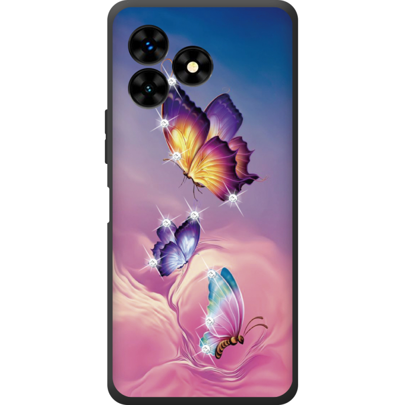 Чехол со стразами Umidigi G5 Mecha Butterflies