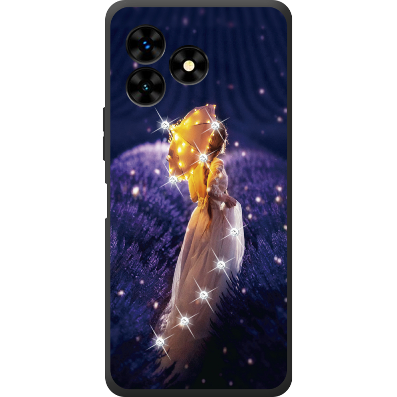 Чехол со стразами Umidigi G5 Mecha Girl with Umbrella