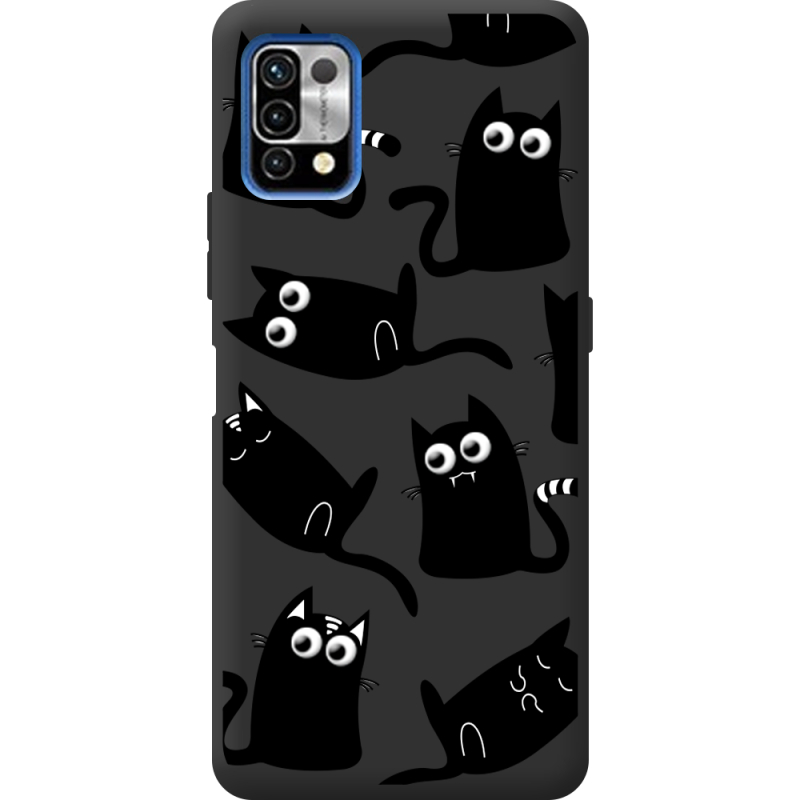 Прозрачный чехол BoxFace Umidigi Power 5 с 3D-глазками Black Kitty