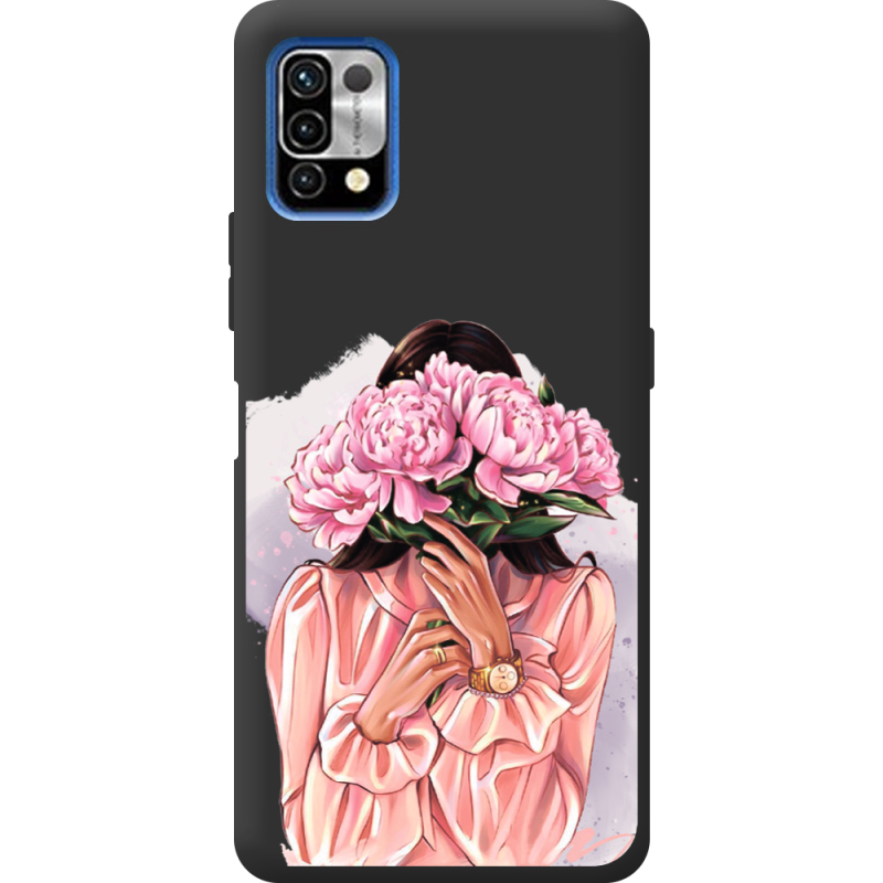 Прозрачный чехол BoxFace Umidigi Power 5 Девушка с Пионами