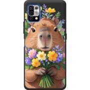 Прозрачный чехол BoxFace Umidigi Power 5 Капибара з квітами