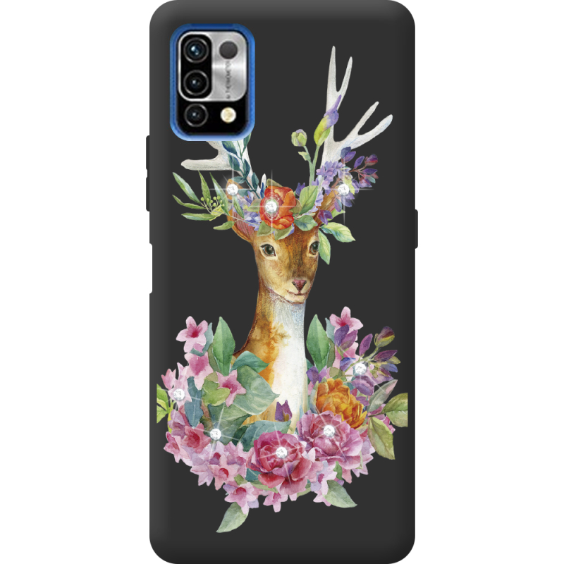 Чехол со стразами Umidigi Power 5 Deer with flowers