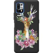 Чехол со стразами Umidigi Power 5 Deer with flowers