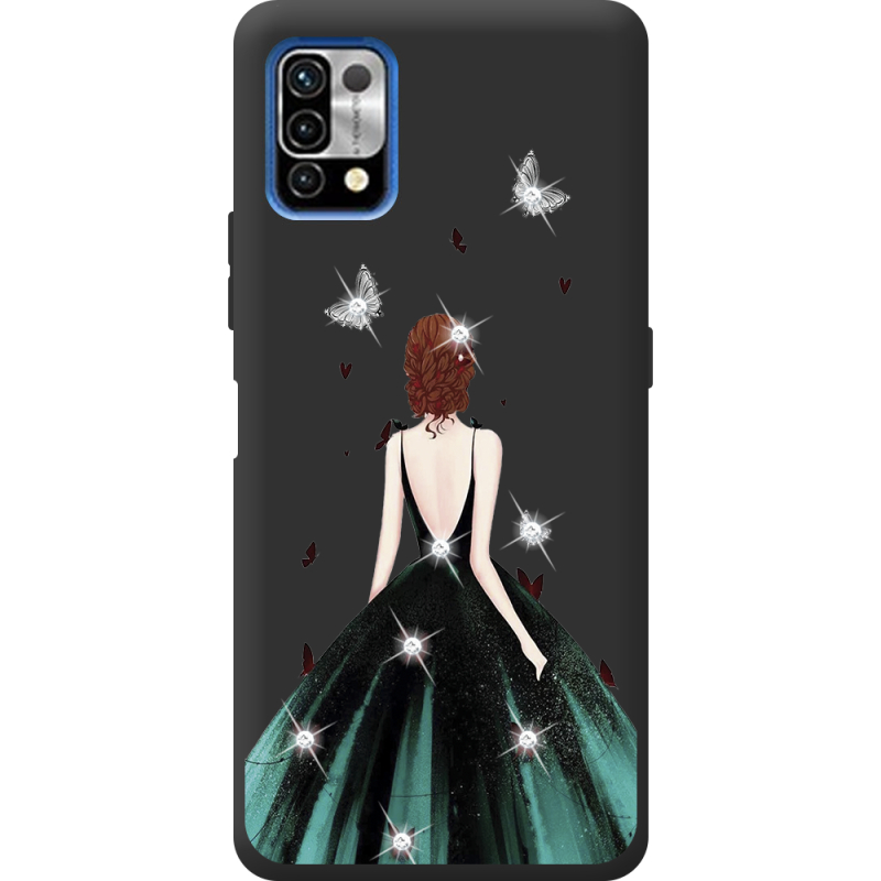 Чехол со стразами Umidigi Power 5 Girl in the green dress