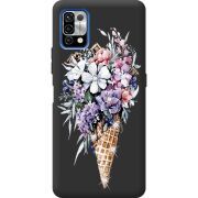 Чехол со стразами Umidigi Power 5 Ice Cream Flowers