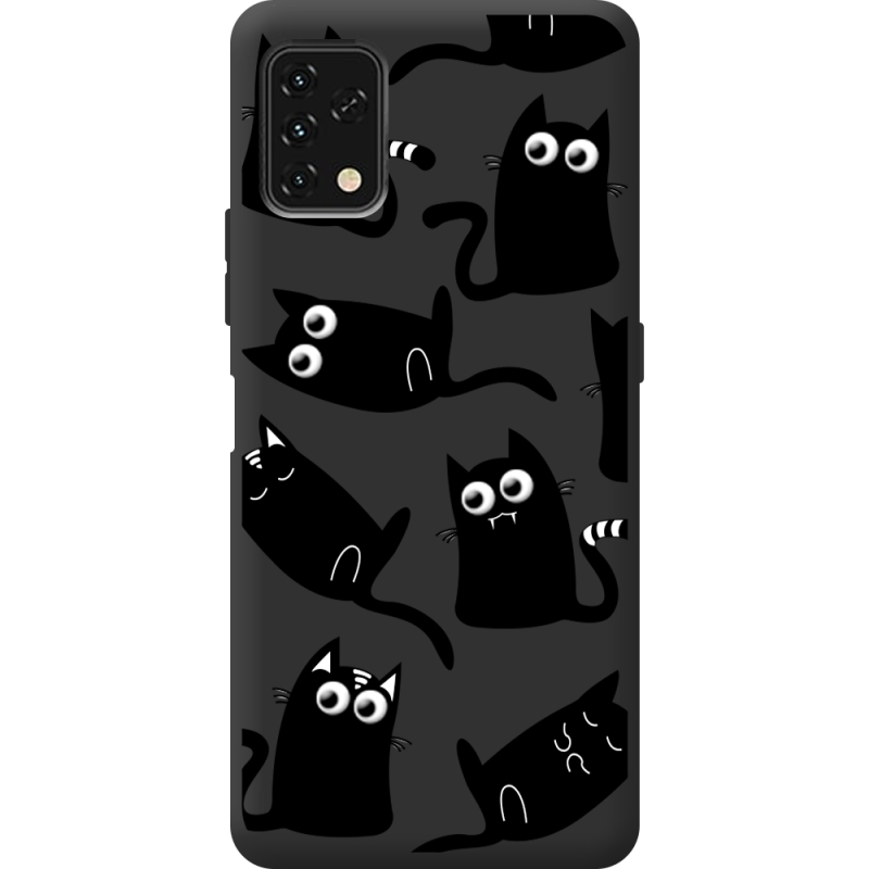 Прозрачный чехол BoxFace Umidigi Power 5S с 3D-глазками Black Kitty