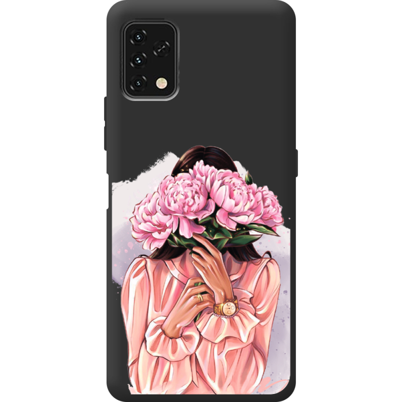 Прозрачный чехол BoxFace Umidigi Power 5S Девушка с Пионами