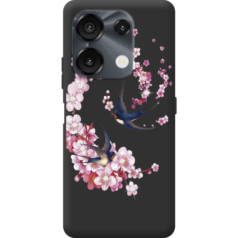 Чехол со стразами Umidigi G9 5G Swallows and Bloom