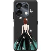 Чехол со стразами Umidigi G9 5G Girl in the green dress