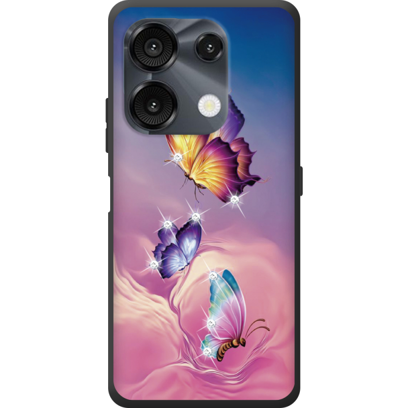 Чехол со стразами Umidigi G9 5G Butterflies