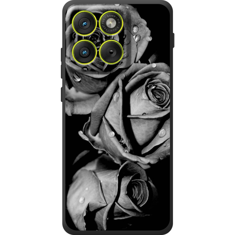 Чохол BoxFace Moto Edge 70 Black and White Roses