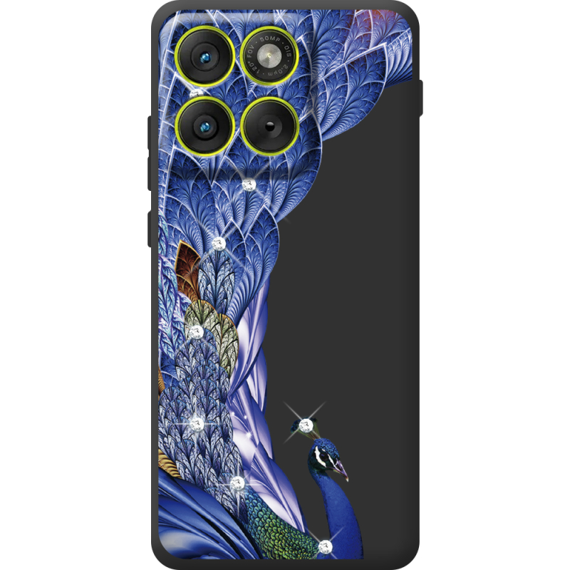 Чохол зі стразами Moto Edge 70 Peafowl