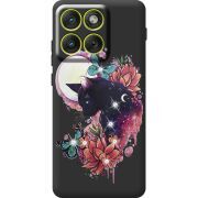 Чохол зі стразами Moto Edge 70 Cat in Flowers