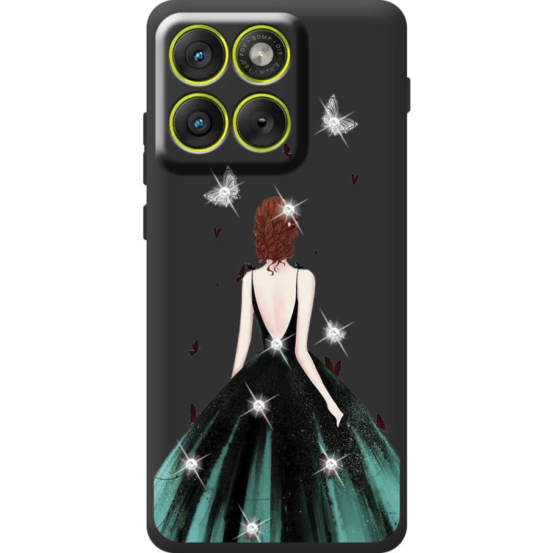 Чохол зі стразами Moto Edge 70 Girl in the green dress