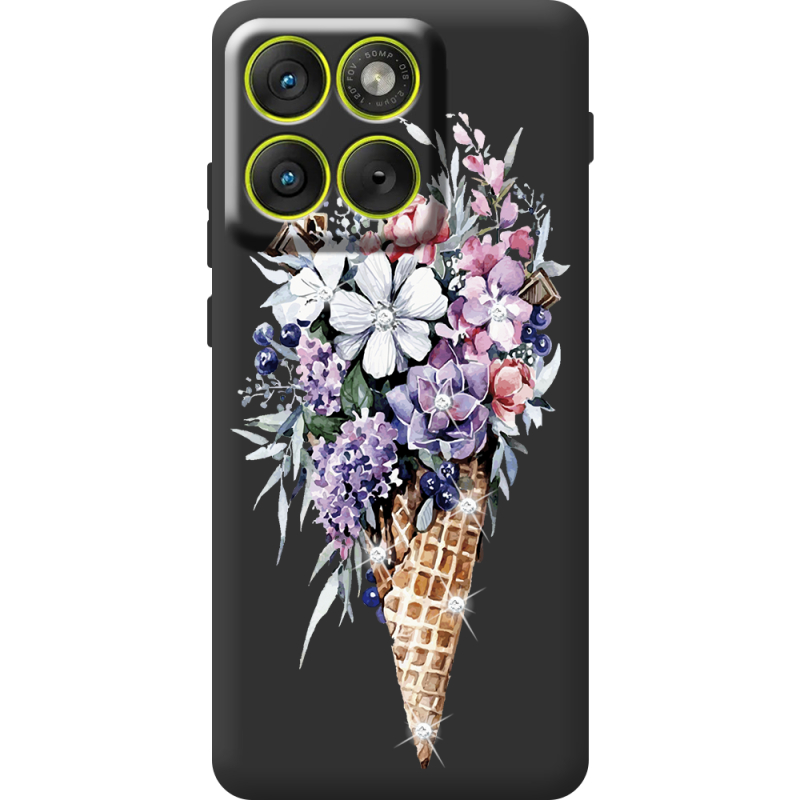 Чохол зі стразами Moto Edge 70 Ice Cream Flowers