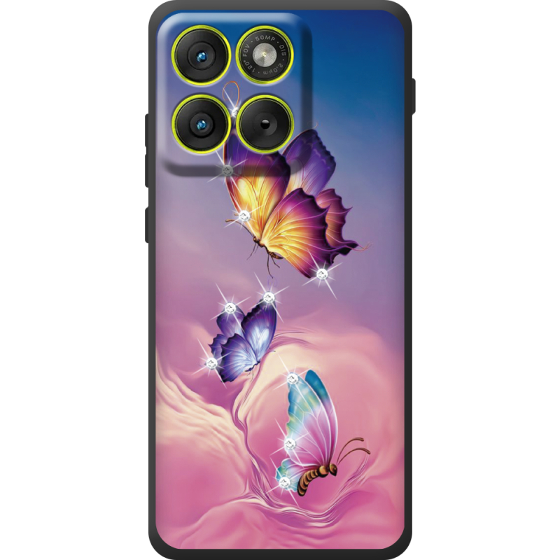 Чохол зі стразами Moto Edge 70 Butterflies
