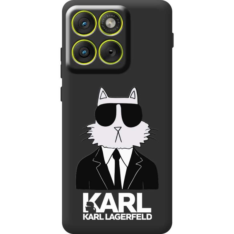 Чорний чохол BoxFace Moto Edge 70 Cat in Black