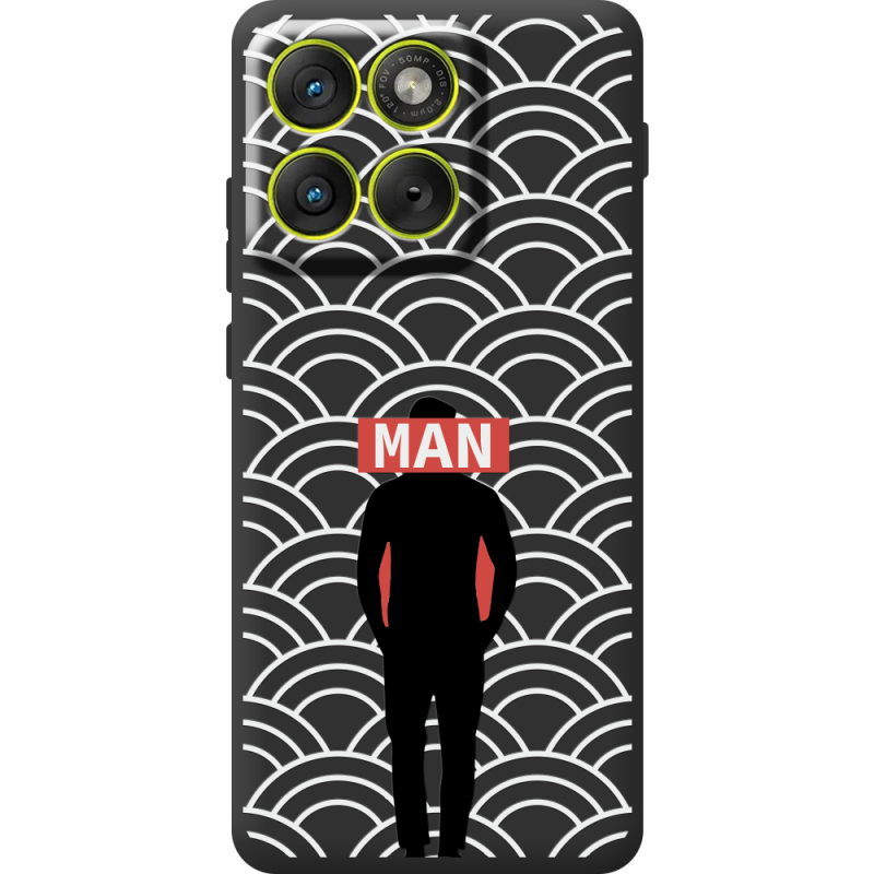 Чорний чохол BoxFace Moto Edge 70 Man Pattern