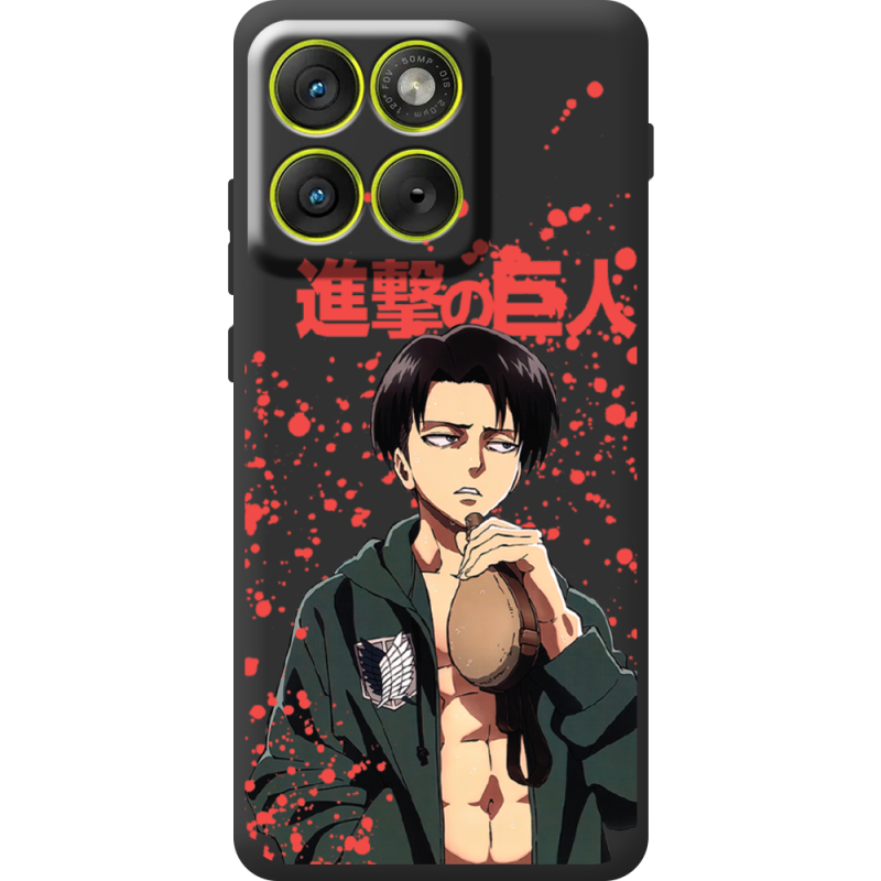 Чорний чохол BoxFace Moto Edge 70 Атака Титанов Леви