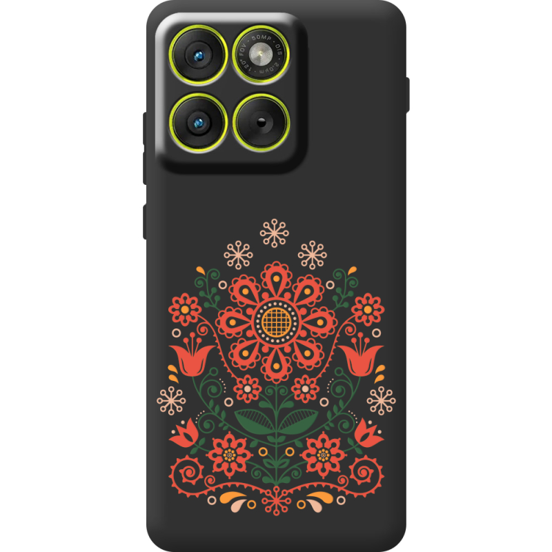 Чорний чохол BoxFace Moto Edge 70 Ukrainian Ornament