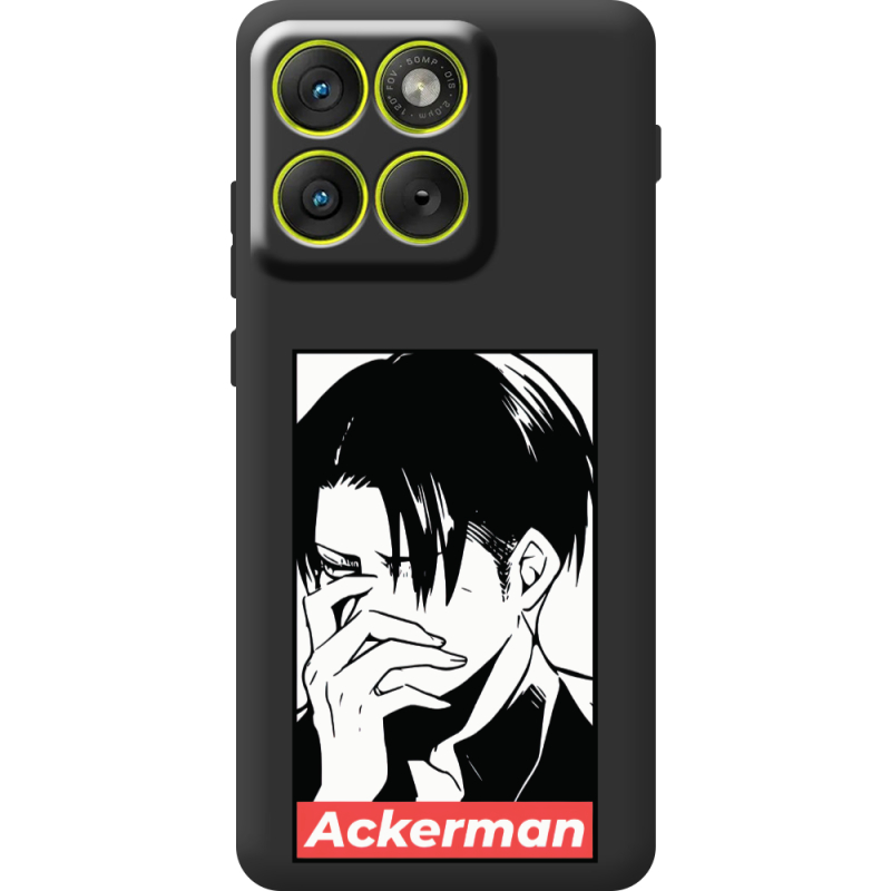 Чорний чохол BoxFace Moto Edge 70 Attack On Titan - Ackerman