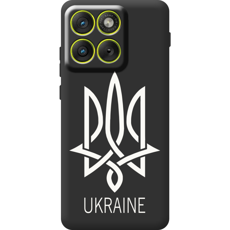 Чорний чохол BoxFace Moto Edge 70 Тризуб монограмма ukraine