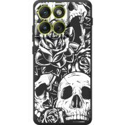 Чорний чохол BoxFace Moto Edge 70 Skull and Roses