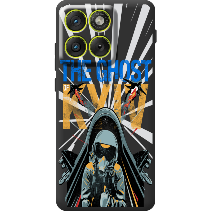 Чорний чохол BoxFace Moto Edge 70 Привид Києва в дії