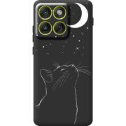 Чорний чохол BoxFace Moto Edge 70 Місячний кіт