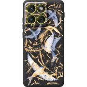 Чорний чохол BoxFace Moto Edge 70 Ластівки