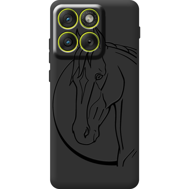 Чорний чохол BoxFace Moto Edge 70 Horse