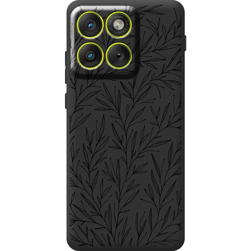 Чорний чохол BoxFace Moto Edge 70 Leaves