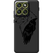 Чорний чохол BoxFace Moto Edge 70 Wolf and Raven