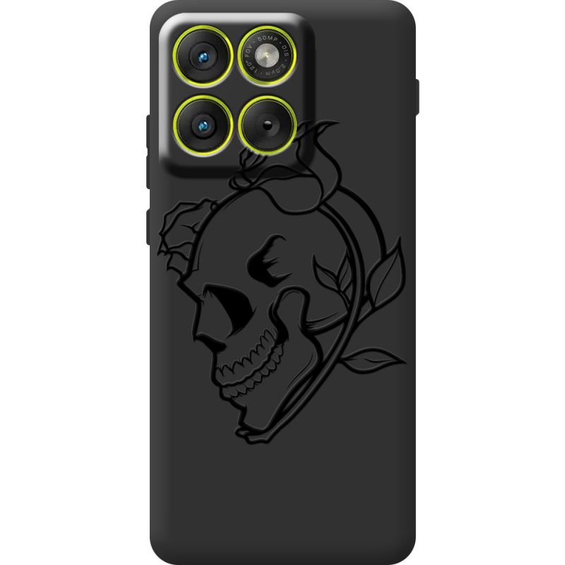 Чорний чохол BoxFace Moto Edge 70 Skull and Roses