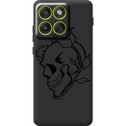 Чорний чохол BoxFace Moto Edge 70 Skull and Roses