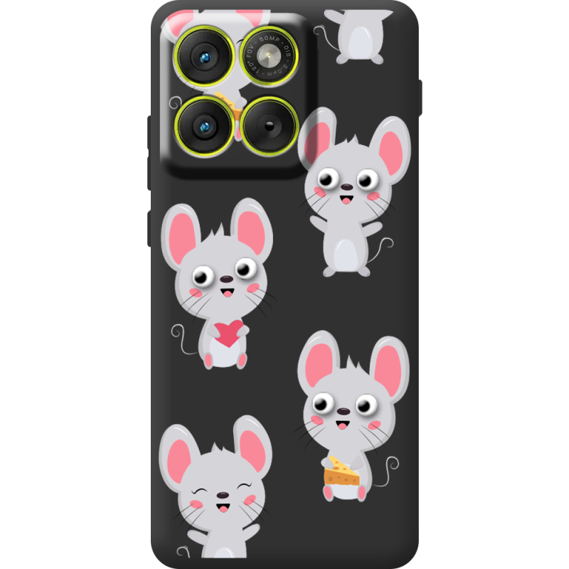 Прозорий чохол BoxFace Moto Edge 70 с 3D-глазками Mouse