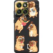 Прозорий чохол BoxFace Moto Edge 70 с 3D-глазками Pug