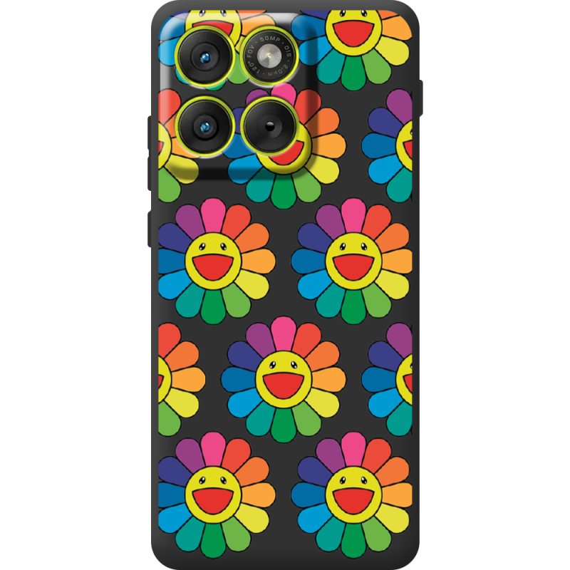 Прозорий чохол BoxFace Moto Edge 70 Hippie Flowers