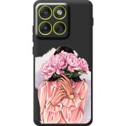 Прозорий чохол BoxFace Moto Edge 70 Девушка с Пионами