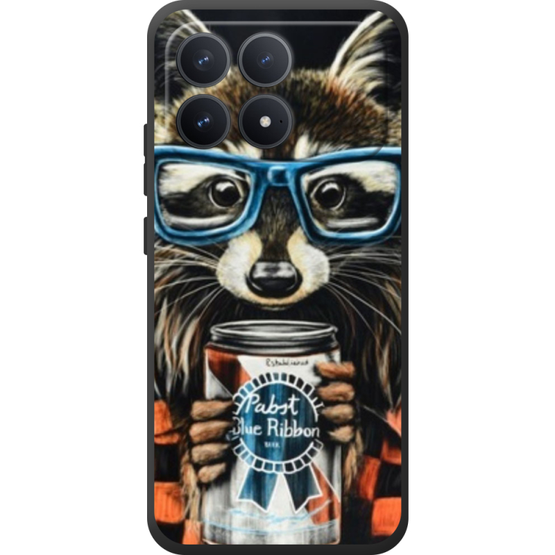 Чохол BoxFace Poco F8 Pro Енот с банкой