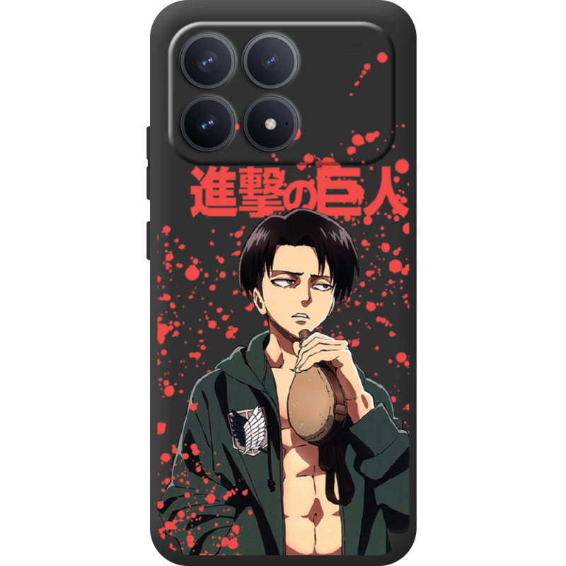 Чорний чохол BoxFace Poco F8 Pro Атака Титанов Леви