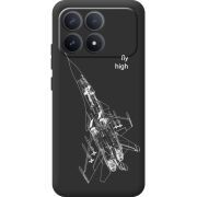 Чорний чохол BoxFace Poco F8 Pro Військовий літак