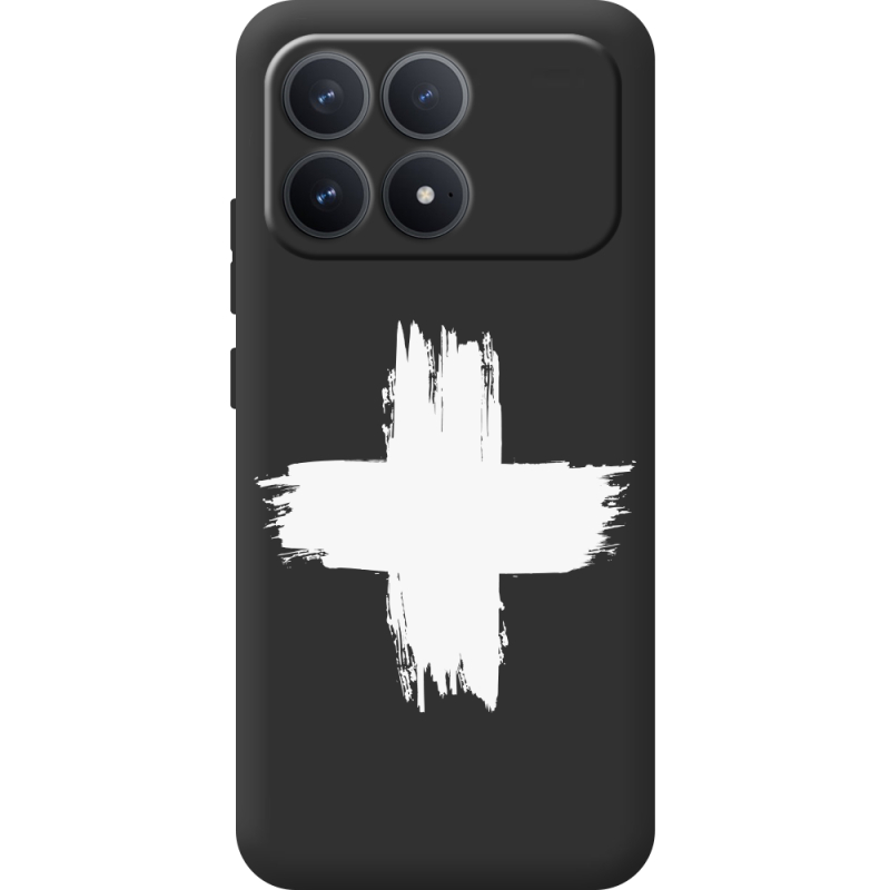 Чорний чохол BoxFace Poco F8 Pro Білий хрест ЗСУ