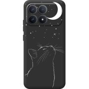 Чорний чохол BoxFace Poco F8 Pro Місячний кіт