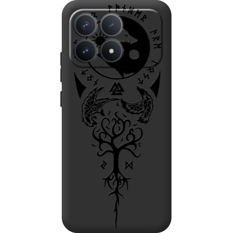 Чорний чохол BoxFace Poco F8 Pro Hugin and Munin