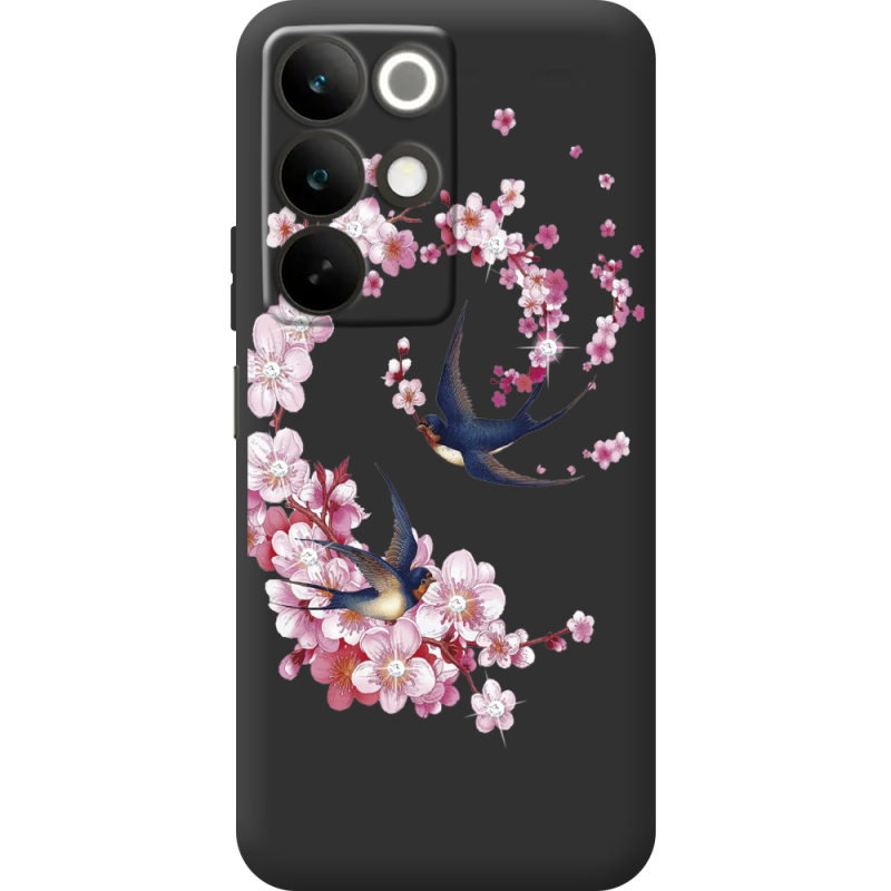 Чохол зі стразами Realme C85 Swallows and Bloom