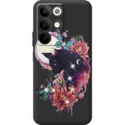 Чохол зі стразами Realme C85 Cat in Flowers
