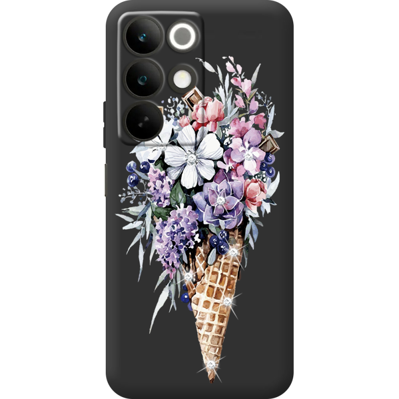 Чохол зі стразами Realme C85 Ice Cream Flowers