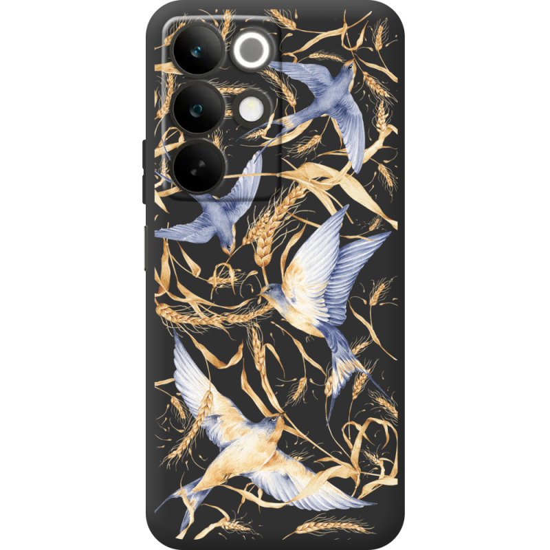 Чорний чохол BoxFace Realme C85 Ластівки