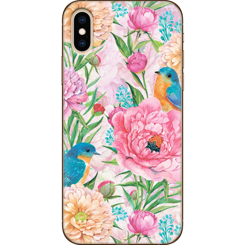 Чехол Uprint Apple iPhone XS Birds in Flowers
